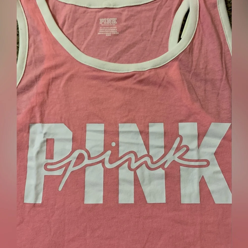 Victoria’s Secret Pink 2 Piece Set Dreamy Pink Racerback Tank & 3” Cotton Shorts - Picture 2 of 11